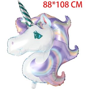 Ballon Eénhoorn paars - 88 x 108 cm - Folieballon - Unicorn - Paard - Helium - Feest - Babyshower - Beterschap - Geboorte - Geslaagd - Kinderfeestje - Tienerfeestje - Verjaardag - Welkom Thuis