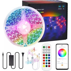 Lichtendirect-LED Strip - 30 meter - RGB verlichting - dimbaar - met afstandsbediening- Bluetooth - zelfklevend-Led light strip | Led lights | Led strips | Ledstrip