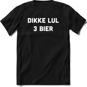 Dikke Lul 3 Bier T-Shirt | Unisex Kleding | Dames - Heren Feest shirt | Drank | Grappig Verjaardag Cadeau tekst | - Zwart - L