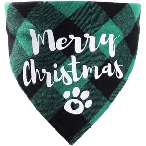 Kerst honden bandana Merry Christmas groen, zwart en wit - hond - kerst - bandana - merry christmas - feestdagen - huisdier