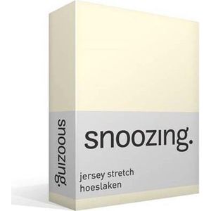 Snoozing Jersey Stretch - Hoeslaken - Lits-jumeaux - 160/180x200/220 cm - Ivoor