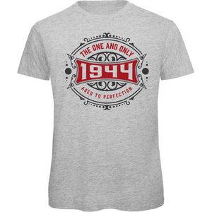 1944 The One And Only | Feest Kado T-Shirt Heren - Dames | Antraciet - Donker Rood | Perfect Verjaardag Cadeau Shirt | Grappige Spreuken - Zinnen - Teksten | Maat XXL