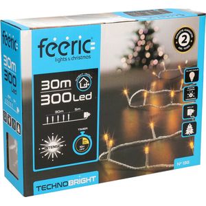 Feeric lights Kerstverlichting - warm wit - 30 meter - 300 led lampjes - transparant snoer