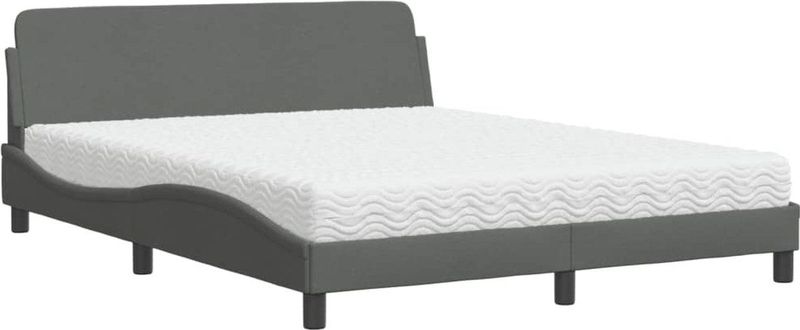 vidaXL - Bed - met - matras - stof - donkergrijsx200 - cm