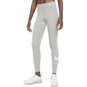 Nike Sportswear Essential Gx Mid Rise Swoosh Dames Legging - Grijs - Maat M