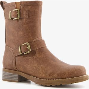 Blue Box dames biker boots cognac bruin - Maat 38