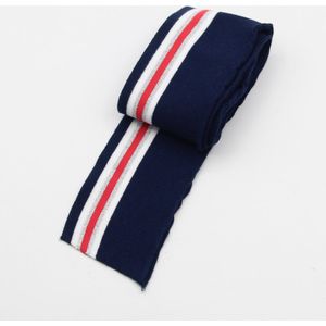 5 Stuks RIBBOORDEN/BORDCOTES/BOORDSTOF, Maat 6CMx110CM, Kleur NAVY/WIT/ZILVER/ROOD