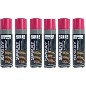 Südor Spuitverf Set 6x200 ml Sneldrogende graffitiverf , Spuitlak , Spuitbus , Barbie roze spray spuitverven voor hout, steen, muur, metaal, glas, gips, keramiek