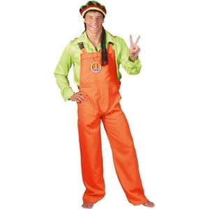 Neon oranje tuinbroek voor volwassenen - carnavalskleding verkleedkostuum/pak L