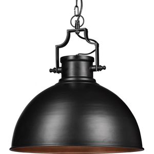 Relaxdays Hanglamp Industriële Stijl Groot - Shabby Look - Plafondlamp Metaal E27 - Zwart