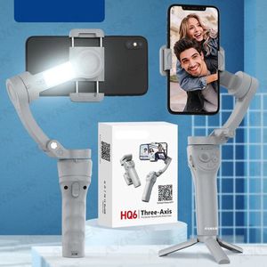 Gimbal Smartphone - Gimbal voor Smartphone & Camera - Handheld spiegelloos - 3-assig - Anti-Shake - Handheld Gimbal - Telefoonstabilisator - Opvouwbare houder Selfie-statief - Wit - Gimbal met tas en IPmic