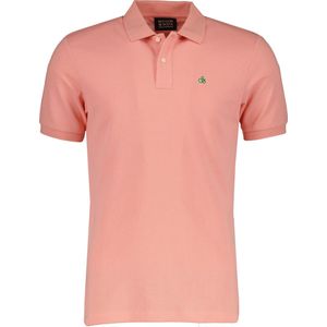 Scotch and Soda - Pique Polo Flamingo Roze - Slim-fit - Heren Poloshirt Maat L