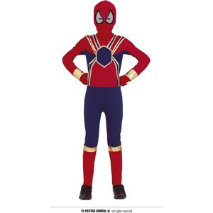 Guirca - Spiderman Kostuum - Spider Trooper Superheld Kind Kostuum - Blauw, Rood - 10 - 12 jaar - Carnavalskleding - Verkleedkleding