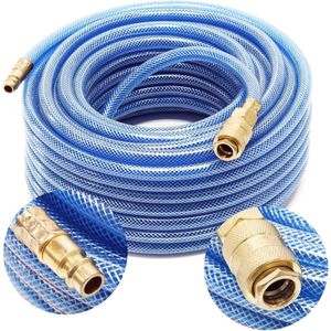 20 meter PVC persluchtslang met snelkoppeling | Slang voor compressoren en gereedschap