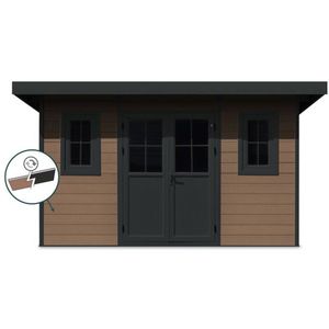 FIRENZE composiet tuinhuis B 386cm x D 292cm hellend dak alu RAL 7016 antraciet
