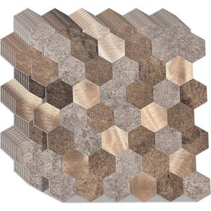 Metalen Zelfklevende Wandtegels Set van 10 voor Keuken en Binnenhuis