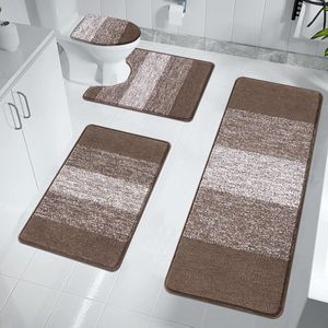 Inovra ® Zachte 4-delige Badmat Set met Antislip en Waterabsorptie voor Badkamerdecoratie