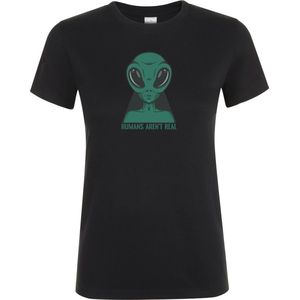 Klere-Zooi - Humans Aren't Real - Zwart Dames T-Shirt - M