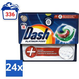 Dash Platinum - Wasmiddel Capsules - Witte en Gekleurde Was - 14 Wasbeurten - Voordeelverpakking - 24 stuks