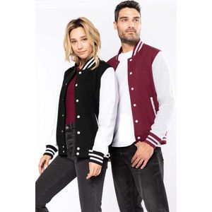 College Fleece Jacket Unisex S Zwart Rood