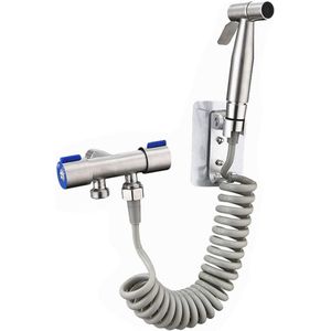 Handsproeier Bidet Met Slang - Toiletventiel van Roestvrij Staal