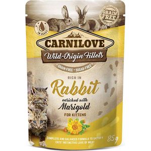 Carnilove Cat Kitten Pouch Rabbit with Marigold 85 gram -  - Katten droogvoer