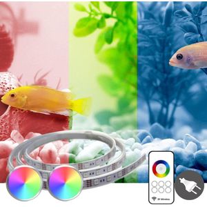 Aquarium led strip voor aquarium - 2x 50 t/m 70 cm - RGB - Complete set met bediening - Aquarium verlichting