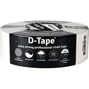 D-Tape Extra sterke proffesionele Cloth tape wit 50m x 50mm