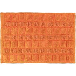 Relaxdays badmat antislip - badkamermat 60x40 cm - uitstapmat - douchemat - wasbaar - Oranje