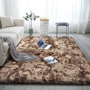 Zottige Tapijt - Pluizig Soft Area Rug voor Slaapkamer - Kleurrijk Batik-tapijt - Nieuw - 160 x 200 cm - Bruin