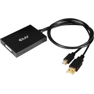club3D Mini-displayport / DVI Adapterkabel Mini DisplayPort stekker, DVI-D 24+1-polige bus 0.15 m Zwart CAC-1130 Displa