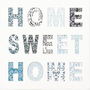 Clayre & Eef 62818 - Tekstbord - Hout -  40 x 2 x 40 cm - mdf - Home Sweet Home