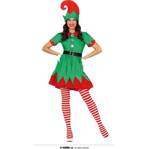 Kerst & Oud & Nieuw Kostuum | Speelse Vrolijke Kerst Elf | Vrouw | Maat 38-40 | Kerst | Verkleedkleding