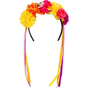 Boland - Diadeem La Pelona Multi - Één maat - Volwassenen - Vrouwen - Halloween accessoire - Horror - Day of the dead