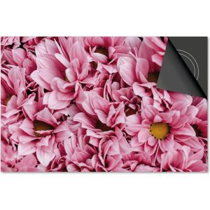 Inductie beschermer 83x51,5 - afdekplaat inductie mat - Dietrix Kookplaat beschermer - Base - Flowers 5 - Margrieten lichtroze