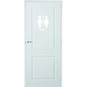 Deursticker Toilet - Wit - 39 x 50 cm - toilet overige stickers - toilet alle