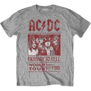 AC/DC - Highway To Hell World Tour 1979/1980 Heren T-shirt - XL - Grijs