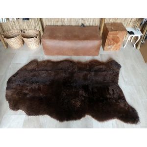 Groot Schapenvacht vloerkleed - Bruin - karpet - tapijt - 200X120