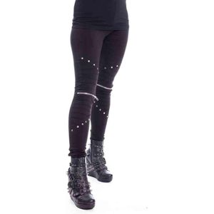 Vixxsin Wind Leggings zwart XXL Katoen Dames - Gothic, Rock wear, Steampunk