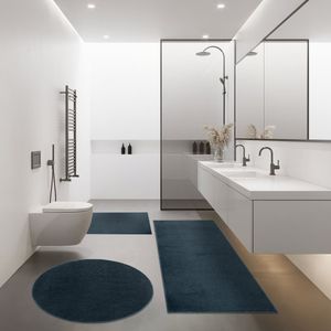 Flycarpets Hoogpolig Vloerkleed Kandora - Effen Uni - Blauw