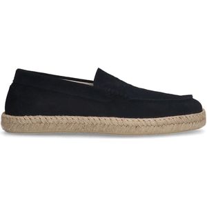 Manfield - Heren - Navy suède espadrilles - Maat 46