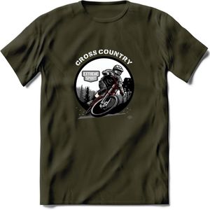 Cross Country T-Shirt | Mountainbike Fiets Kleding | Dames / Heren / Unisex MTB shirt | Grappig Verjaardag Cadeau | Maat L