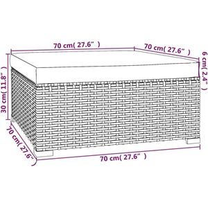 VidaXL Loungeset 6-delig met Kussens - Poly Rattan Bruin