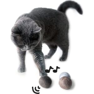 Viltballen met belletjes voor katten, kattenspeelgoed, kattenballen van vilt, kattenspeelgoed van wol, natuurlijk speelgoed voor katten, speelballen voor katten met bel, 3 stuks