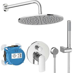 Ideal Standard CeraTherm - Doucheset met inbouwkraan, met huis, diameter 30 cm, chroom A7574AA