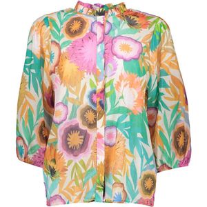 Geisha Blouse Blouse Met Print 43272 20 Sand/fuchsia/brown Dames Maat - XS