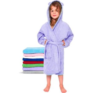 Kinderbadjas voor meisjes of jongens, 100% katoen zonder chemicaliën, Oeko-Tex® gecertificeerd, 2 zakken, riem, capuchon met oren