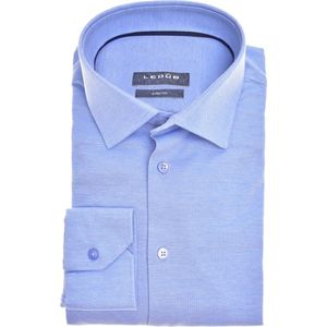 Ledub modern fit overhemd - middenblauw - Strijkvriendelijk - Boordmaat: 45