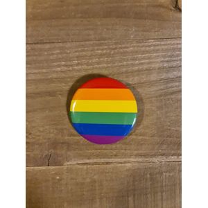 LGBTQ - Button/pin regenboog 2,5 cm (LGBTQIA+, pride, love, LHBTI+, LHBTIQA+, gay, trans, bi, lesbo, homo)
