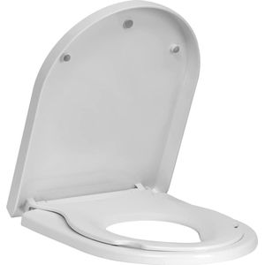 Toiletbril met afneembare kindertoiletbril - softclosemechanisme - quick release - D-vorm - eenvoudige montage - verstelbare scharnieren - wit